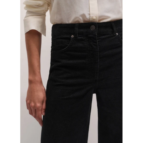 ME+EM Super Wide Flare Trouser in Black Wash, view 3 | Wide leg pants | Luxury Shoes 