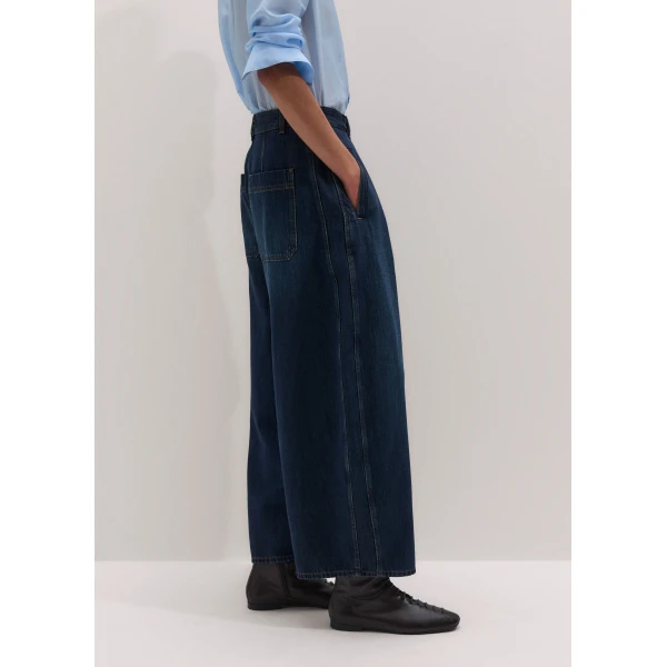 ME+EM Tailored Barrel Jean in Authentic Dark Wash