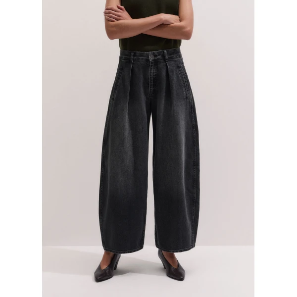 ME+EM Tailored Barrel Jean in Black Wash