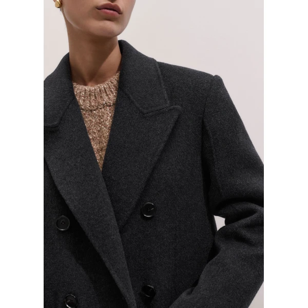 ME+EM Tailored Oversized Coat in Dark Charcoal Mélange