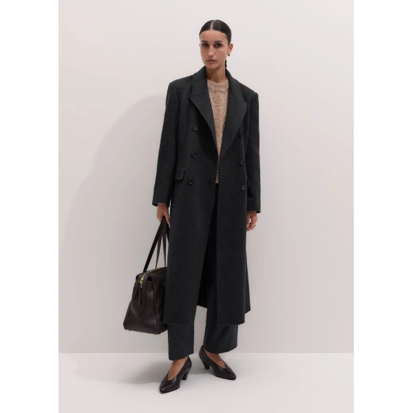 ME+EM Tailored Oversized Coat in Dark Charcoal Mélange