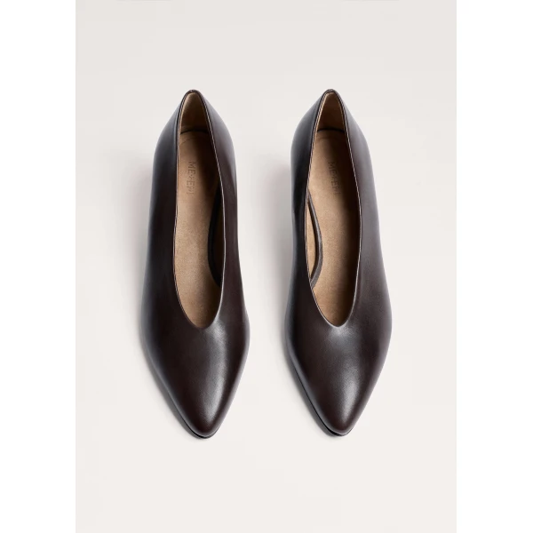 ME+EM Taper Heel Pump in Black Brown
