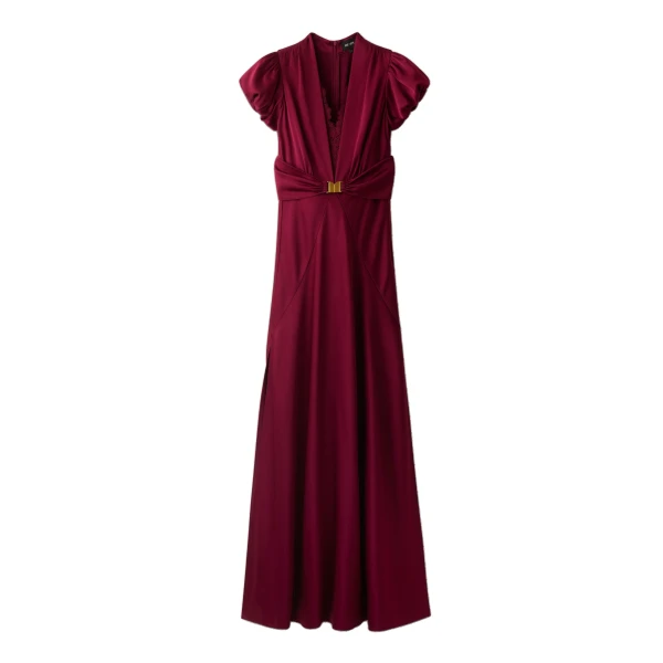 ME+EM Transformer Gown in Barolo Red
