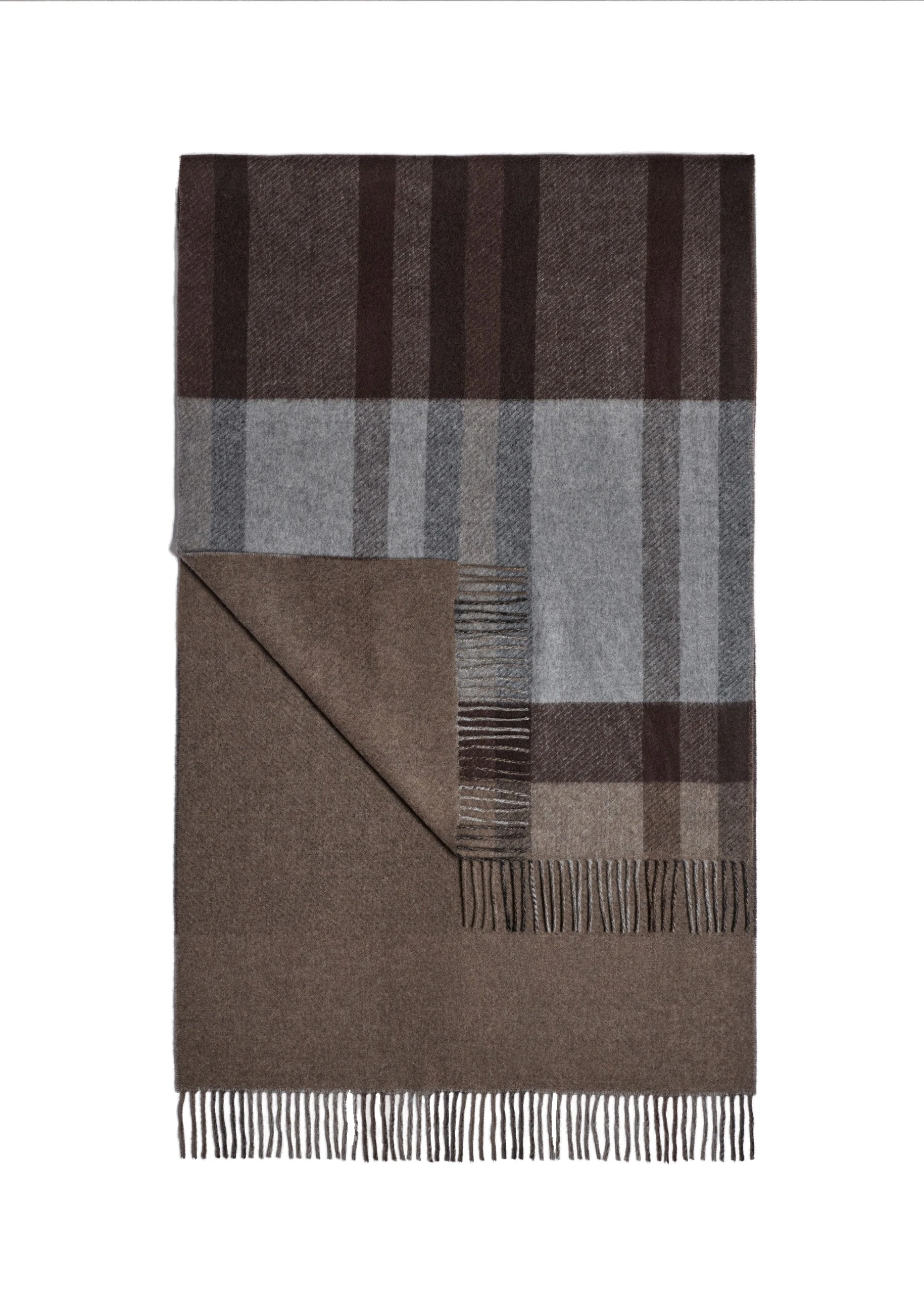 ME+EM Travel Scarf in Chocolate Multi | Accessories | Luxury Shoes ME+EM Travel Scarf in Chocolate Multi