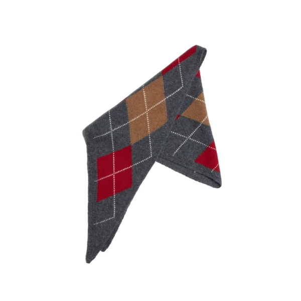 ME+EM Triangle Argyle Scarf in Grey Multi