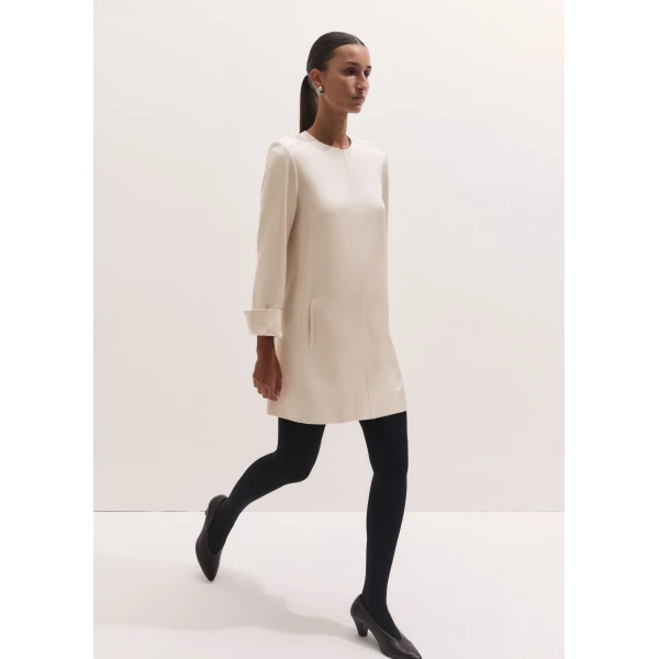 ME+EM Tux Mini Dress in Winter Cream