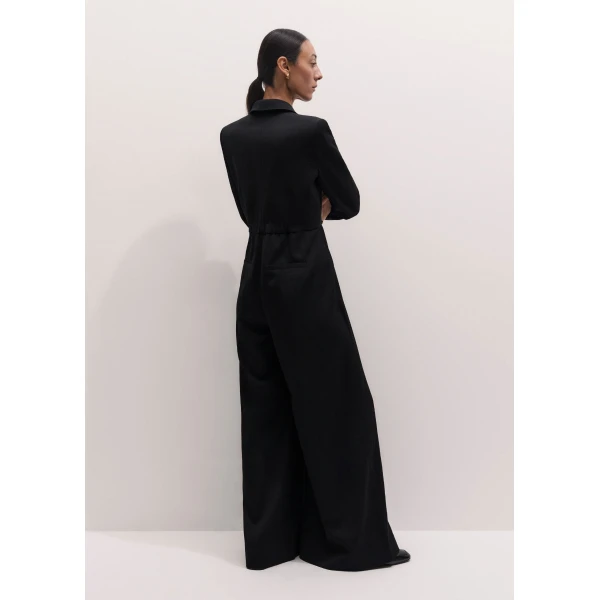 ME+EM Tux Ultra Wide Jumpsuit in Black, view 6 | Dresses | Luxury Shoes 