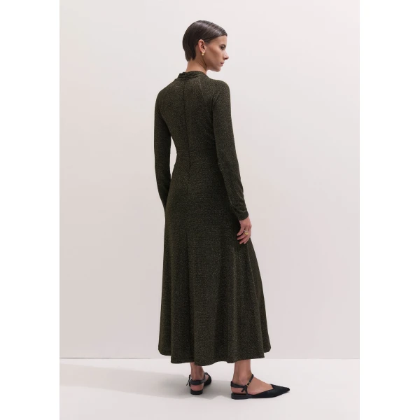 ME+EM Twist Front Maxi Dress in Black/Gold