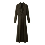 ME+EM Twist Front Maxi Dress in Black/Gold