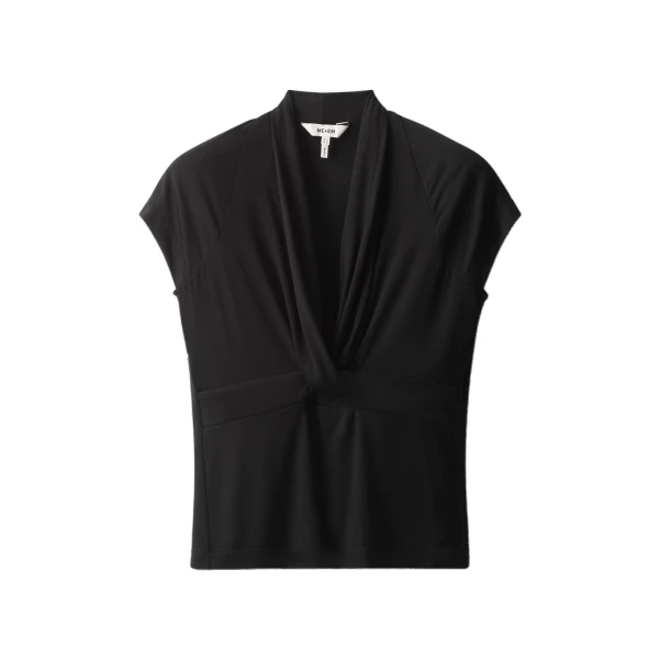 ME+EM Twist Front Slim Top in Black