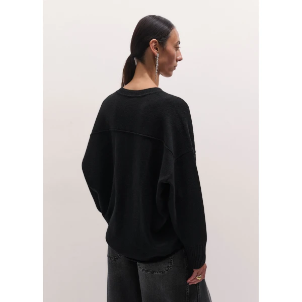 ME+EM Ultimate Boyfriend Jumper in Black, view 5 | Sweaters | Luxury Shoes 