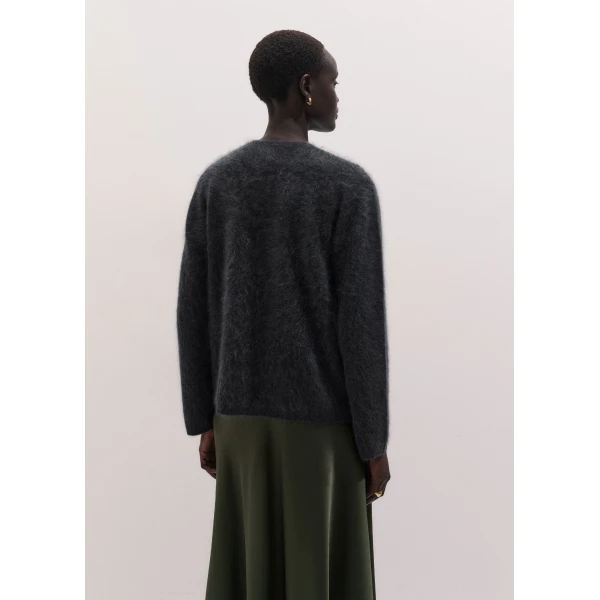 ME+EM Ultimate Boyfriend Jumper in Charcoal Mélange, view 6 | Sweaters | Luxury Shoes 
