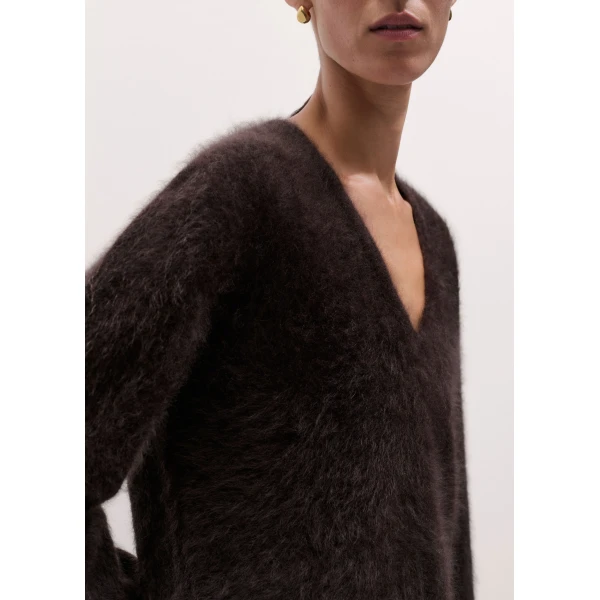 ME+EM Ultimate Boyfriend Jumper in Dark Chocolate Brown, view 3 | Sweaters | Luxury Shoes 