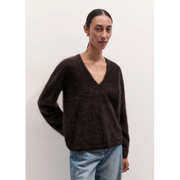 ME+EM Ultimate Boyfriend Jumper in Dark Chocolate Brown, view 6 | Sweaters | Luxury Shoes 