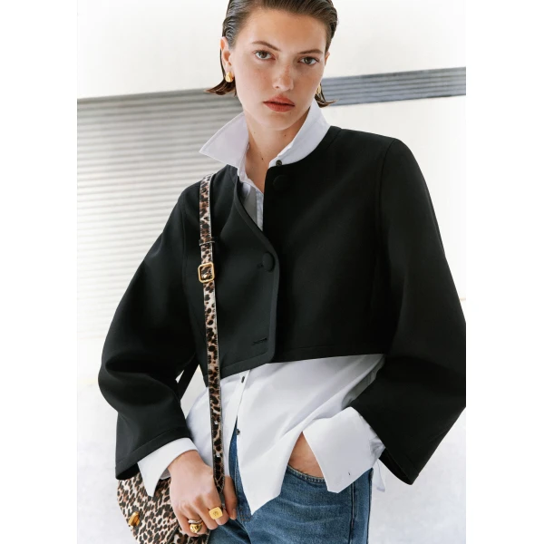 ME+EM Ultra Crop Jacket in Black