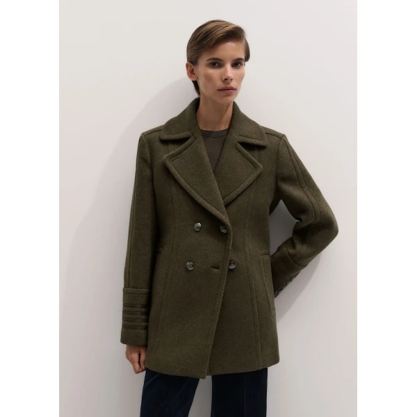 ME+EM Utility Pea Coat in Khaki Melange