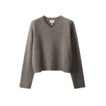 ME+EM V-Neck Relaxed Jumper in Heather Brown Mélange
