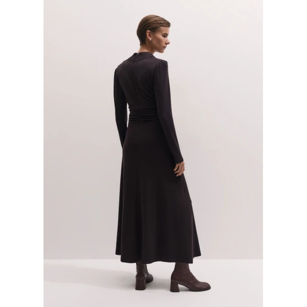 ME+EM V-Neck Slim Maxi Dress in Chocolate