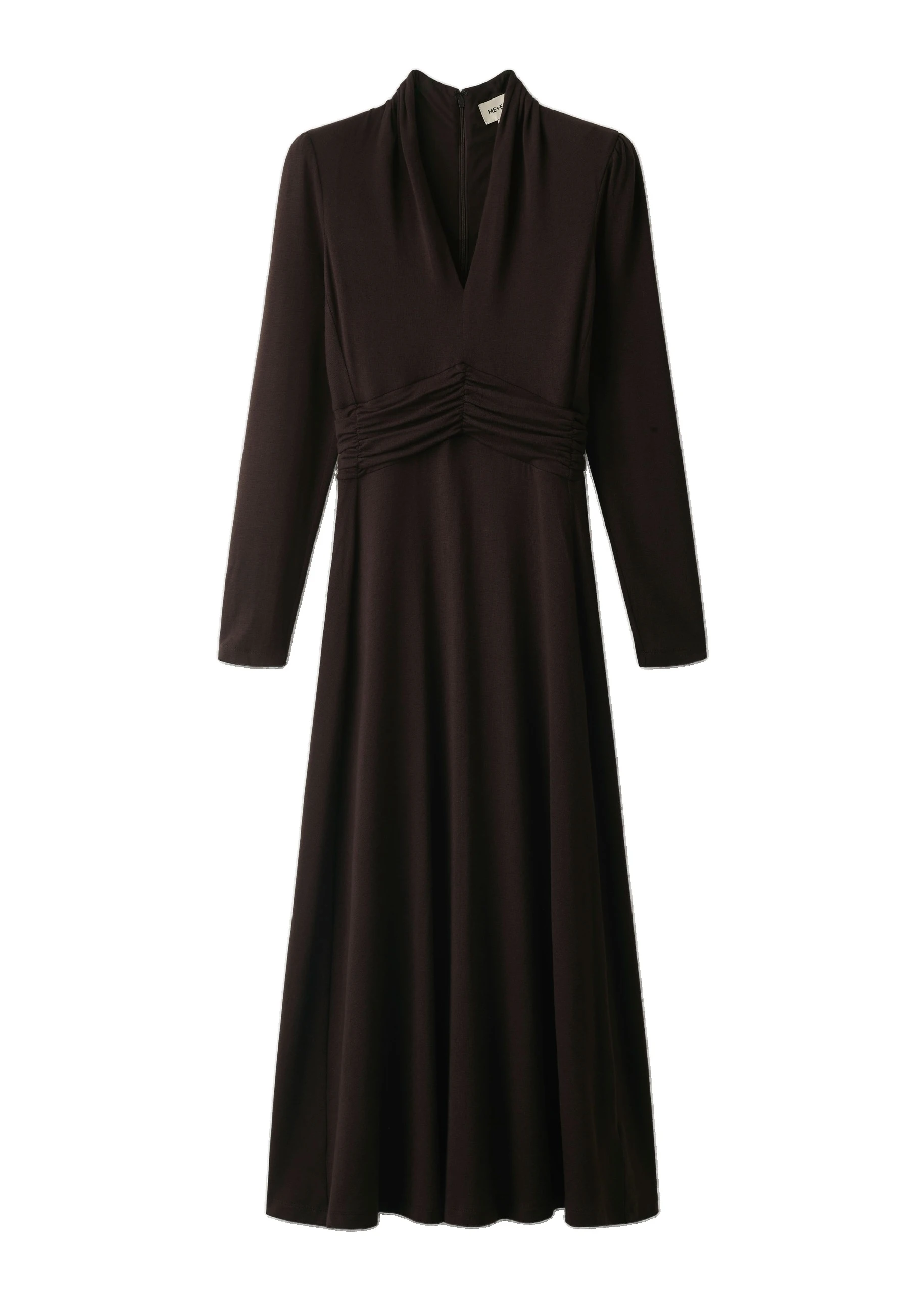 ME+EM V-Neck Slim Maxi Dress in Chocolate | Dresses | Luxury Shoes ME+EM V-Neck Slim Maxi Dress in Chocolate