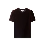 ME+EM Velour Pouf Sleeve Tee in Dark Chocolate | T-shirts | Luxury Shoes 