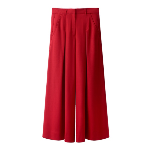 ME+EM Very Wide-Leg Trouser in Scarlet Red