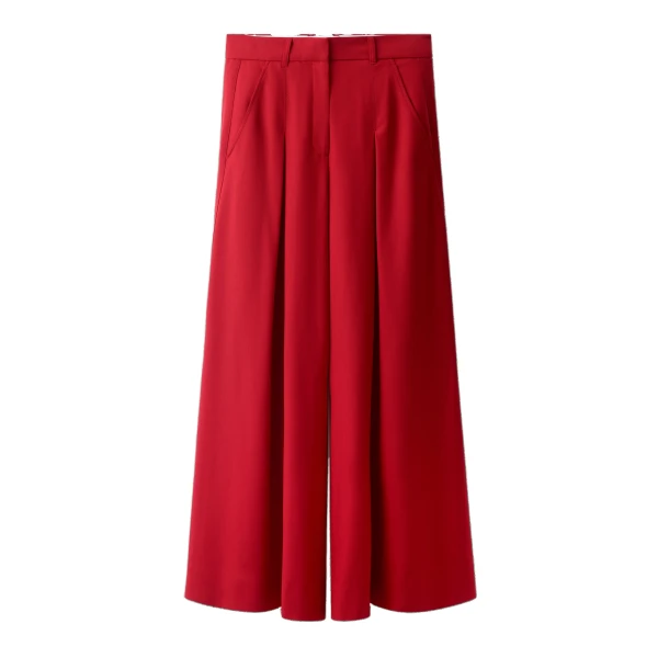 ME+EM Very Wide-Leg Trouser in Scarlet Red