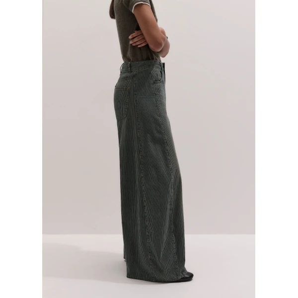 ME+EM Very Wide Taper Jean in Ecru/Indigo Wash