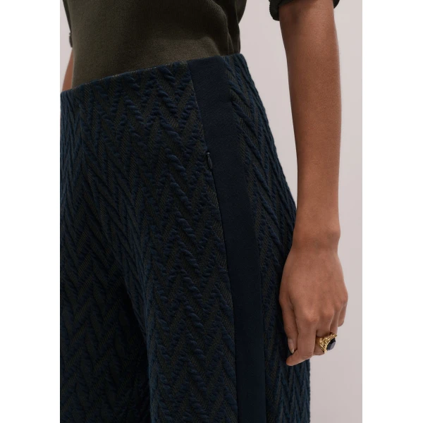 ME+EM Wide-Leg Track Pant in Navy/Rich Olive