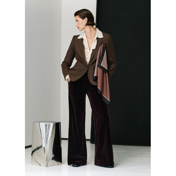 ME+EM Wide-Leg Trouser in Merlot