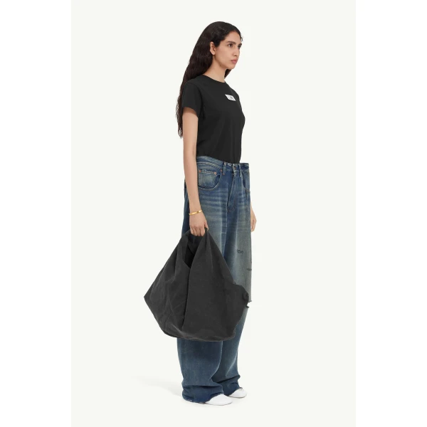MM6 Maison Margiela Aged Denim Jeans in Grey Blue, view 3 | Denim | Luxury Shoes 