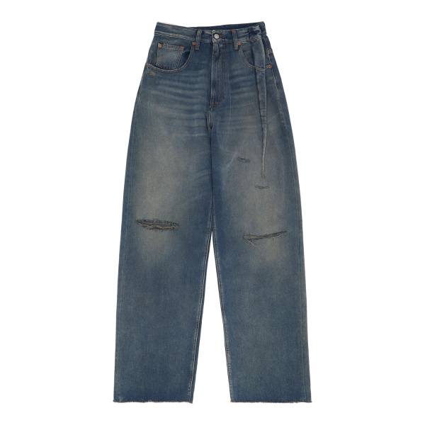 MM6 Maison Margiela Aged Denim Jeans in Grey Blue | Denim | Luxury Shoes 
