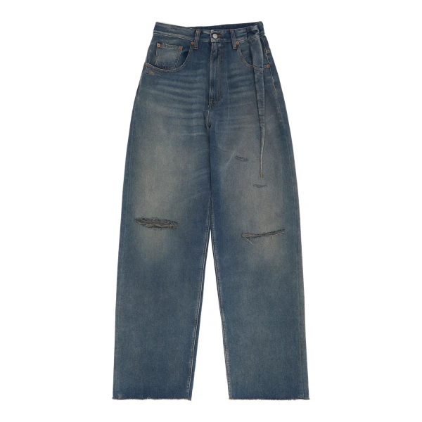MM6 Maison Margiela Aged Denim Jeans in Grey Blue | Denim | Luxury Shoes 