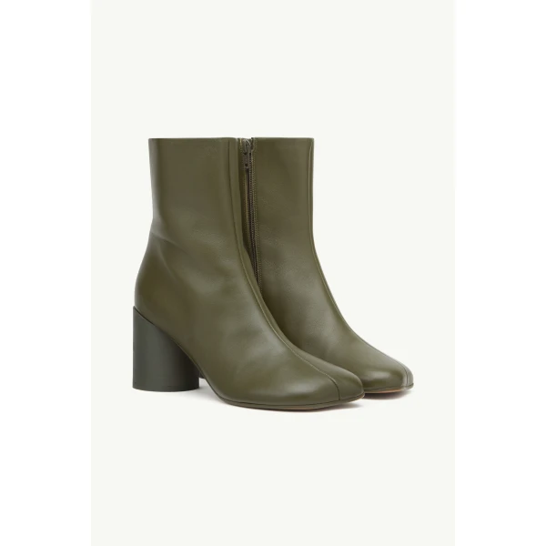 MM6 Maison Margiela Anatomic Ankle Boots in Olive, view 3 | Boots | Luxury Shoes 