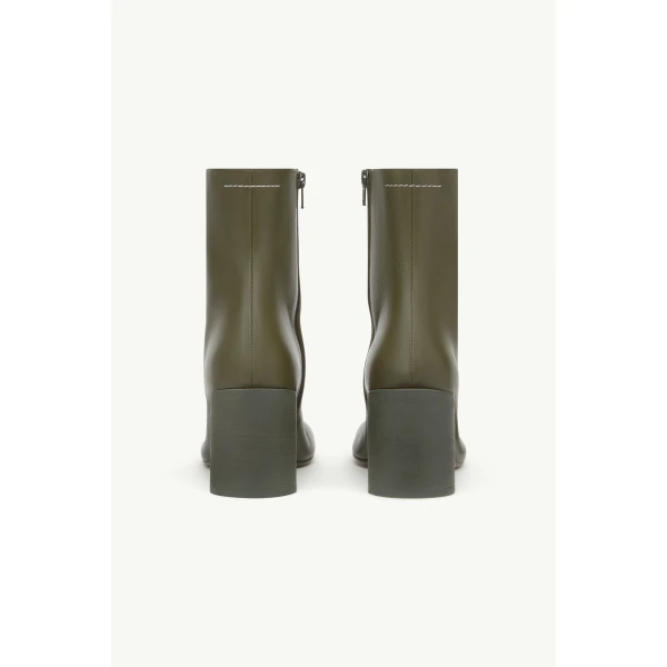 MM6 Maison Margiela Anatomic Ankle Boots in Olive, view 4 | Boots | Luxury Shoes 