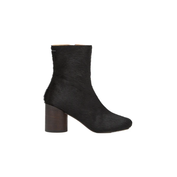 MM6 Maison Margiela Anatomic Ankle Boots in Ponyhair in Tapenade | Boots | Luxury Shoes 