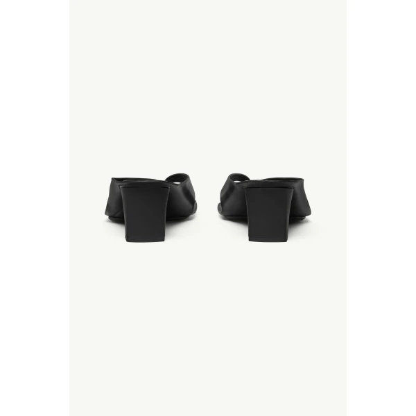 MM6 Maison Margiela Anatomic Leather Flip Flop Mules in Black, view 4 | Mules | Luxury Shoes 
