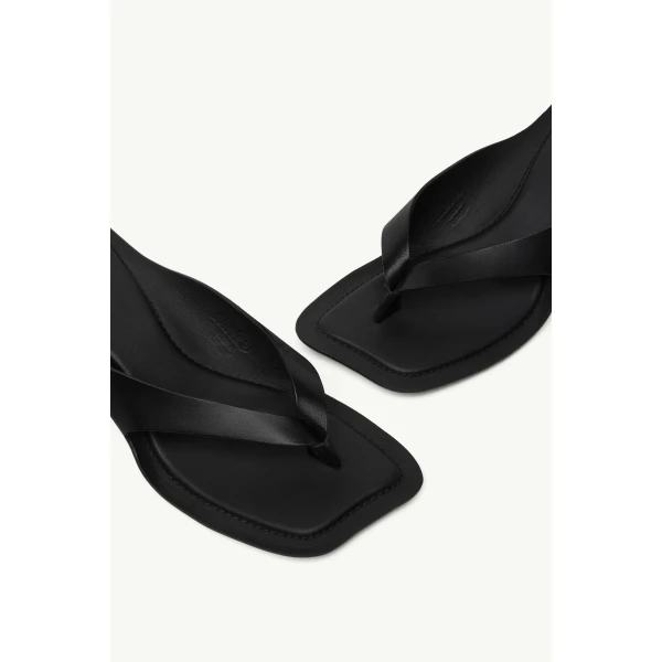 MM6 Maison Margiela Anatomic Leather Flip Flop Mules in Black, view 5 | Mules | Luxury Shoes 