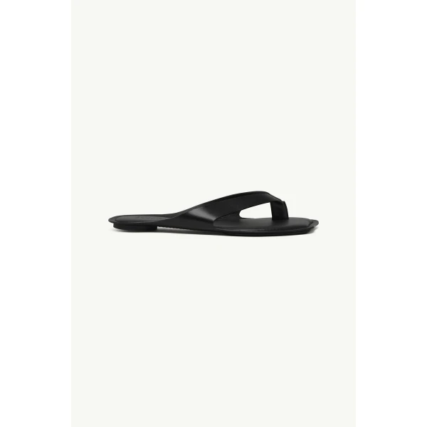 MM6 Maison Margiela Anatomic Leather Flip Flops in Black, view 2 | Flip Flops & Slides | Luxury Shoes 