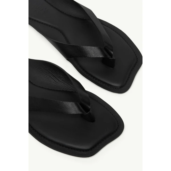 MM6 Maison Margiela Anatomic Leather Flip Flops in Black, view 5 | Flip Flops & Slides | Luxury Shoes 