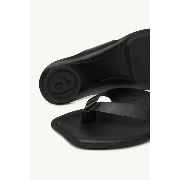 MM6 Maison Margiela Anatomic Leather Flip Flops in Black, view 6 | Flip Flops & Slides | Luxury Shoes 