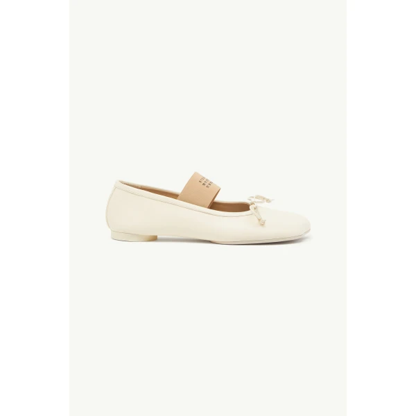 MM6 Maison Margiela Anatomic Numeric Ballerinas in Alabaster, view 2 | Flats | Luxury Shoes 