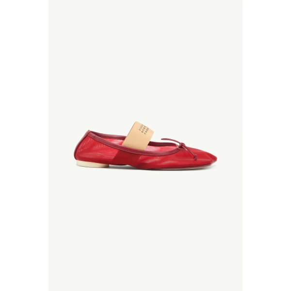 MM6 Maison Margiela Anatomic Numeric Ballerinas in Bordeaux, view 2 | Flats | Luxury Shoes 