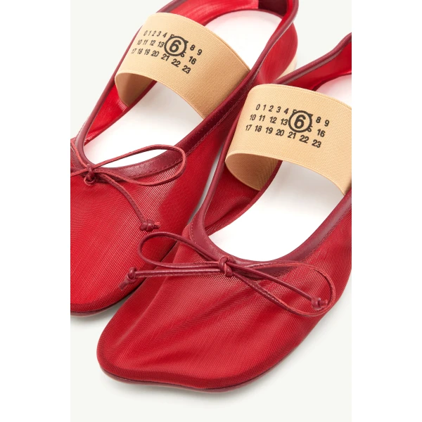 MM6 Maison Margiela Anatomic Numeric Ballerinas in Bordeaux, view 5 | Flats | Luxury Shoes 