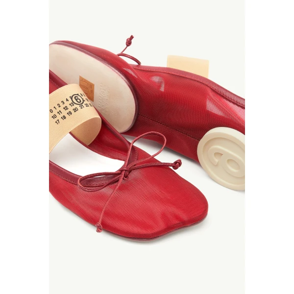 MM6 Maison Margiela Anatomic Numeric Ballerinas in Bordeaux, view 6 | Flats | Luxury Shoes 