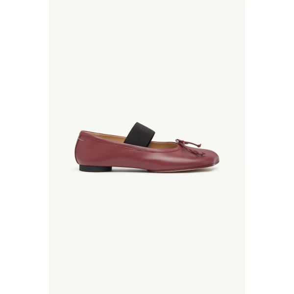 MM6 Maison Margiela Anatomic Numeric Ballerinas in Brown, view 2 | Flats | Luxury Shoes 