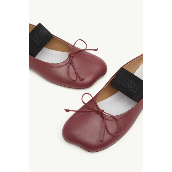 MM6 Maison Margiela Anatomic Numeric Ballerinas in Brown, view 5 | Flats | Luxury Shoes 