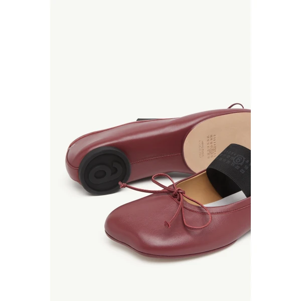 MM6 Maison Margiela Anatomic Numeric Ballerinas in Brown, view 6 | Flats | Luxury Shoes 