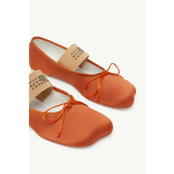 MM6 Maison Margiela Anatomic Numeric Ballerinas in Mou, view 5 | Flats | Luxury Shoes 