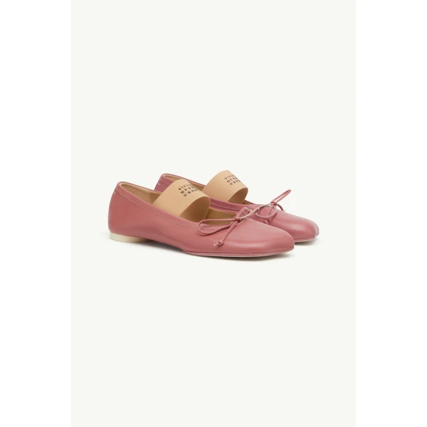 MM6 Maison Margiela Anatomic Numeric Ballerinas in Pink, view 3 | Flats | Luxury Shoes 