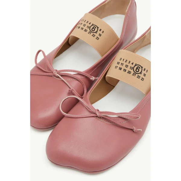 MM6 Maison Margiela Anatomic Numeric Ballerinas in Pink, view 5 | Flats | Luxury Shoes 